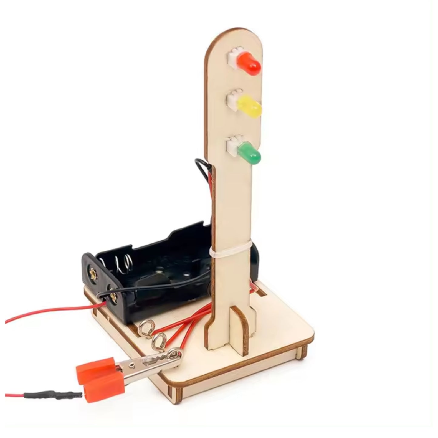 Wooden Traffic Signal STEM Kit Preschool Traffic Light Building Kit Developmental Educational Traffic Light Toy For Early Learners - RS6300