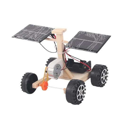 Solar Powered Car STEM Kit Self-Assembly Car Eco-Friendly Science Electric Car Model Technological Vehicles Kit Experiment Puzzle Kit For Children - RS6292