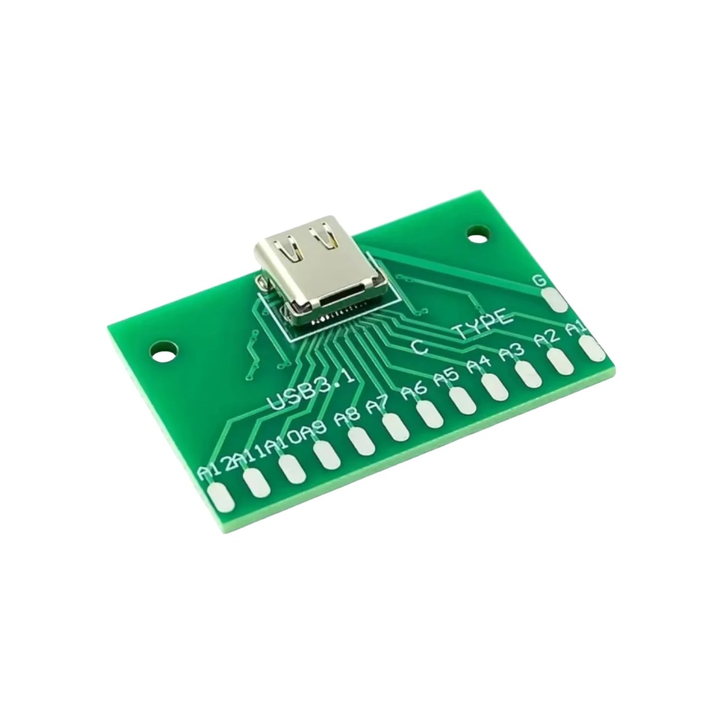 USB 3.1 Type-C Breakout Board USB 3.1 Female Socket Type-C Connector 24 Pins Breakout Simplify Your USB-C Projects With Breakout Board - RS4283