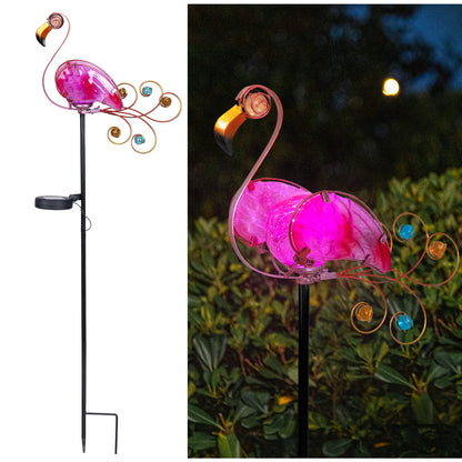 Solar Flamingo Stake Lights Solar-Powered Flamingo Stake Lights For Outdoor Decor Waterproof LED Flamingo Lights And Landscape Lawn Path Garden Flower Bed Patio Yard Decoration - RS6142