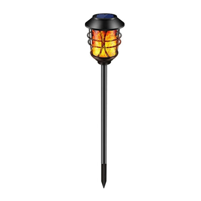 Solar Flickering Flame Pathways Light Solar Outdoor Lights Metal Flickering Solar Flame Lights Outdoor Waterproof Landcape Pathway Lights Solar Garden Lights Solar Torch Lighting For Garden Patio Yard Camp Pack of 1 - RS5826