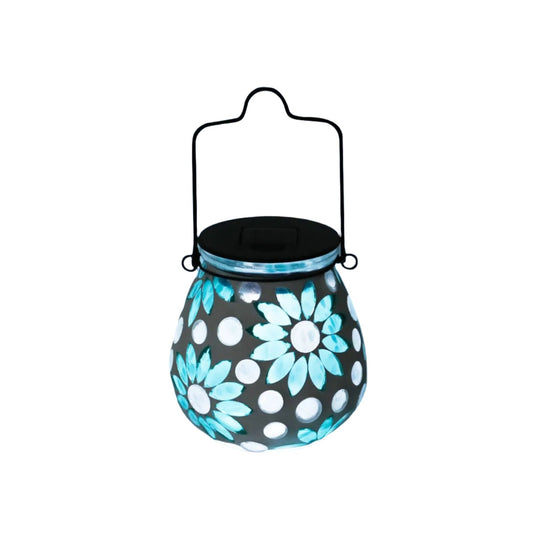 Mosaic Solar Hanging Lantern Floral Light Outdoor Waterproof Solar Table Lamps Night Lights For Garden, Patio, Party, Yard, Outdoor Indoor Decor Flowers - RS6157