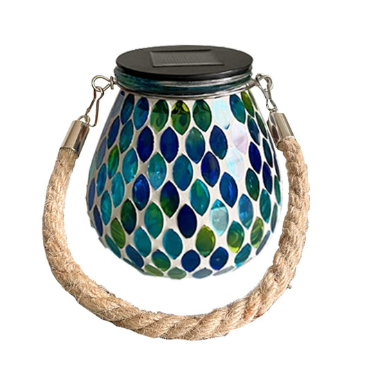 Leaves Theme Solar Lantern Light Outdoor Hanging Lantern - Leaves Theme Jar Lantern Waterproof Table Lamp For Garden, Patio, Party, Yard, Outdoor Indoor Decoration - RS6155