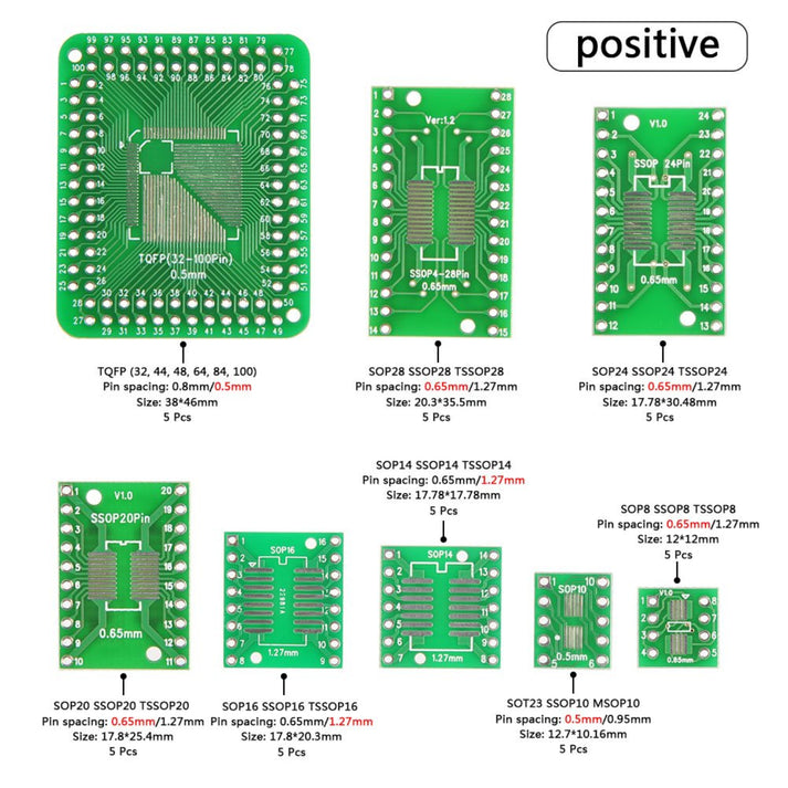 35PCS PCB Adapter Board Kit SMD To DIP IC PCB Converter Board – REES52