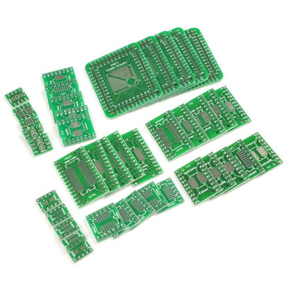 40PCS PCB Adapter Board Kit SMD To DIP IC PCB Converter Board Adapter Plate 8 Sizes For DIY Technical Testing, Double Sided TFQP/SOP/SSOP/TSSOP/MSOP To Dip Adaptor - RS5847