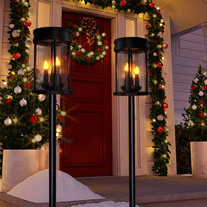 Flickering Candle Solar Lantern Stake Lights Solar-Powered Candle Lantern Stakes Garden Decoration Solar Lights Walkway Solar Lights Waterproof Solar LED Light - RS5872