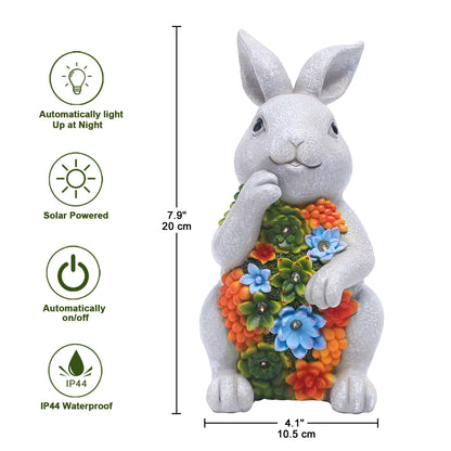 Rabbit Statue Solar Light Rabbit Statue Solar Walkway Light Garden Decoration Solar Lights Yard Solar Light Waterproof Solar LED Light - RS5867