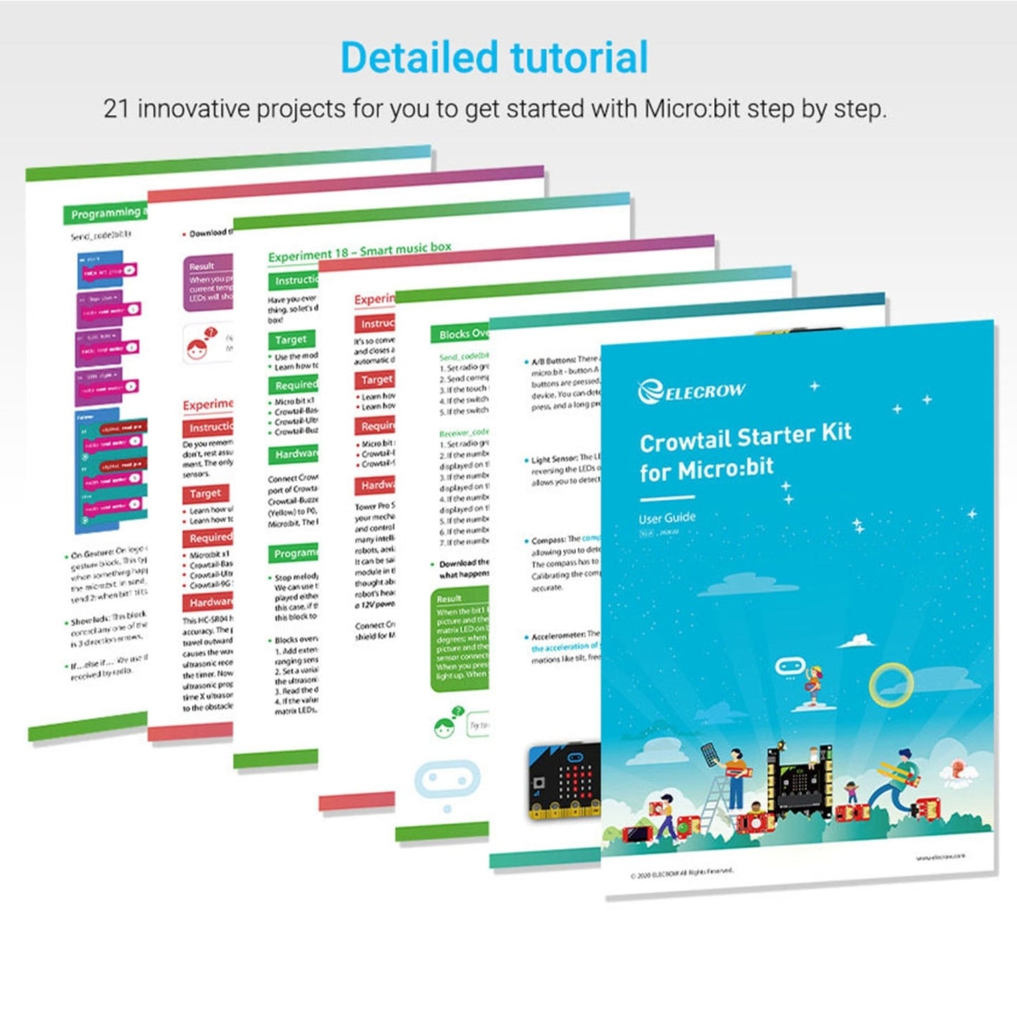ELECROW Crowtail-Starter Kit For Micro:bit Learn And Create With The Crowtail Micro:bit Starter Kit With Tutorial Compatible With Microbit Electronics Kit - RS7065