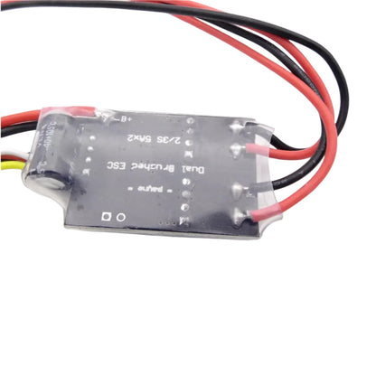 2S-3S 5A Dual Brushed ESC Dual 5A Brushed ESC With Reverse Function Powerful Dual-Channel Brushed ESC Low Heat Dissipation For RC Applications - RS3025