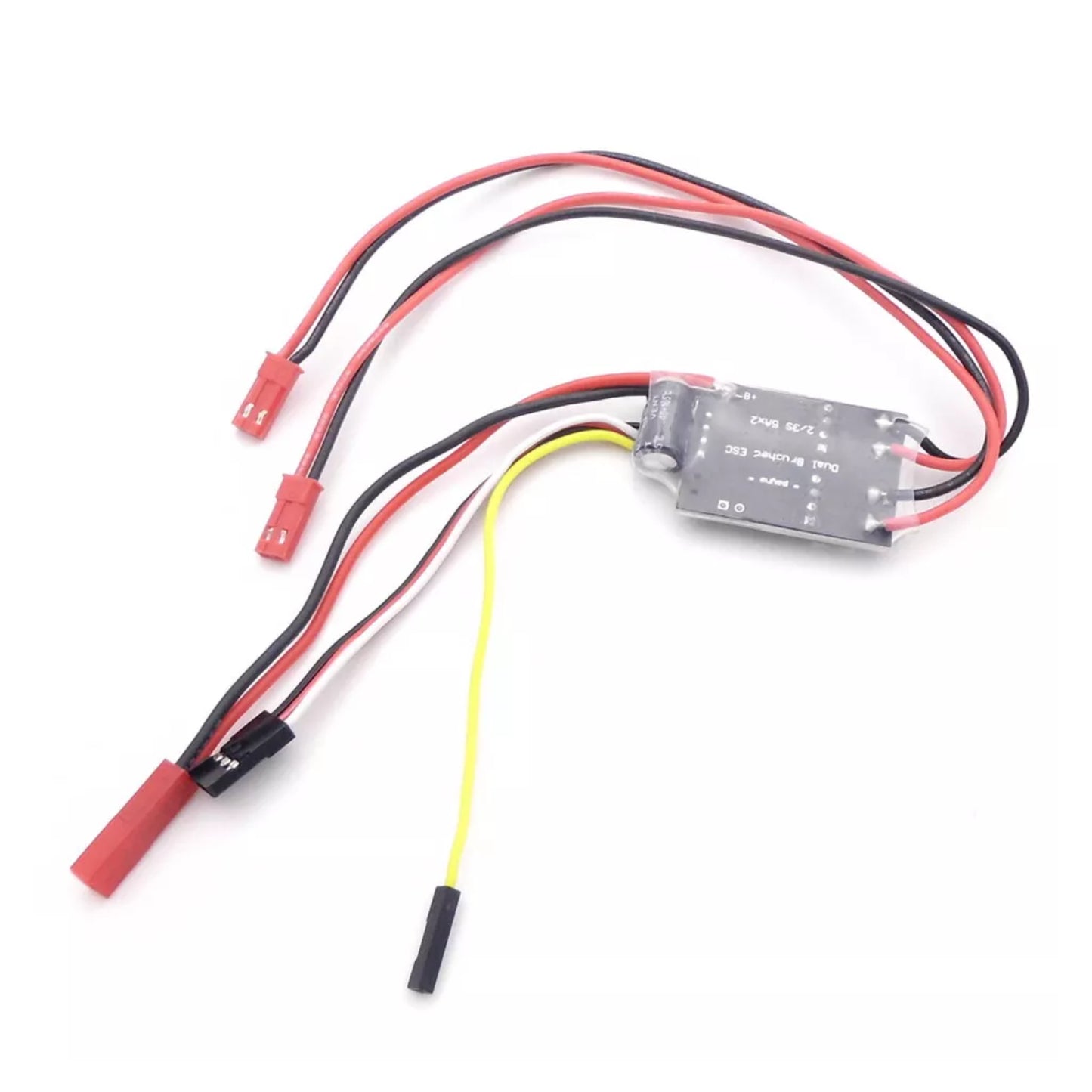 2S-3S 5A Dual Brushed ESC Dual 5A Brushed ESC With Reverse Function Powerful Dual-Channel Brushed ESC Low Heat Dissipation For RC Applications - RS3025