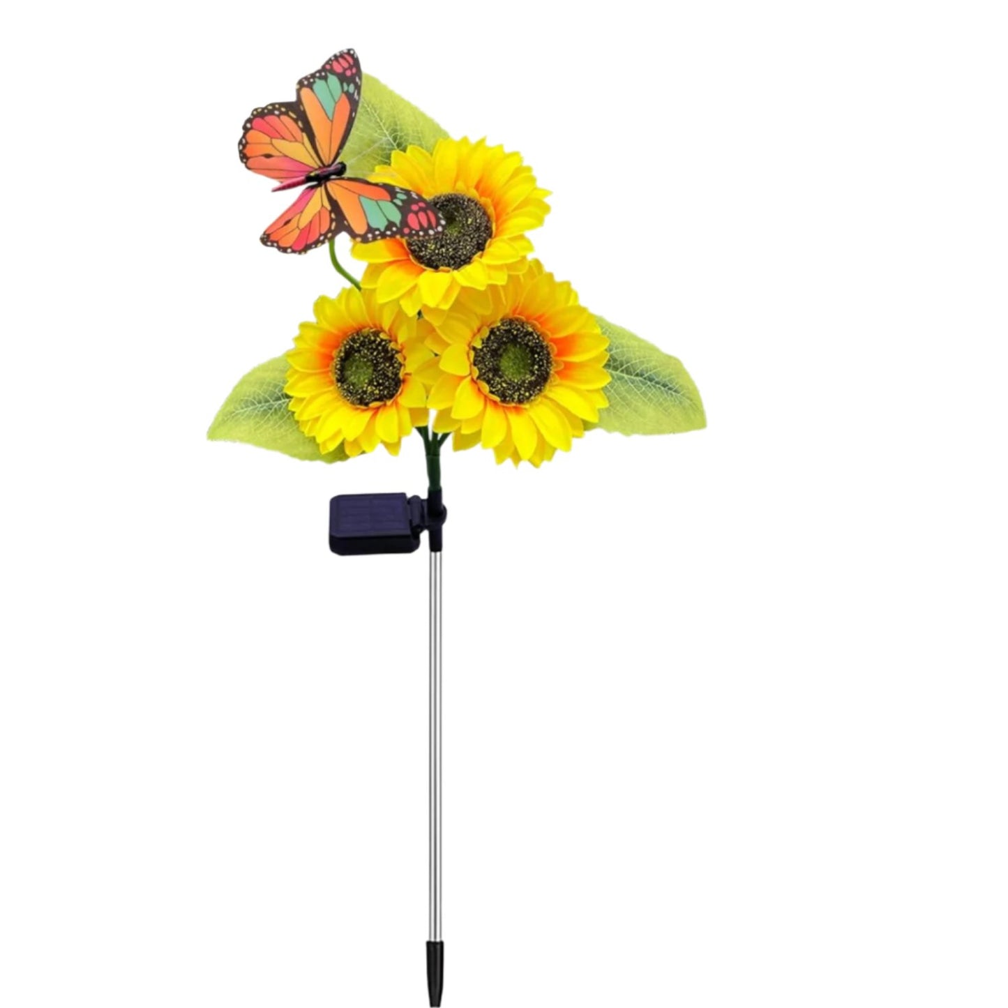 Sunflower & Butterfly Solar Lights Solar-Powered Sunflower Stake Lights With Butterfly Garden Decoration Solar Lights Yard Solar Light Waterproof Solar LED Light Pack of 1 - RS5864