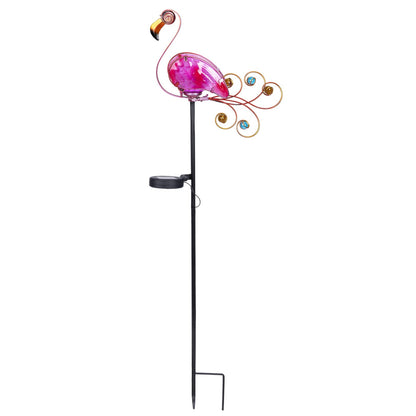 Solar Flamingo Stake Lights Solar-Powered Flamingo Stake Lights For Outdoor Decor Waterproof LED Flamingo Lights And Landscape Lawn Path Garden Flower Bed Patio Yard Decoration - RS6142