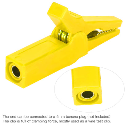 55mm Copper Crocodile Clip Copper Insulated Crocodile Clip 55mm Insulated Clip Opening 10mm For Banana Plug 4mm High-Quality Crocodile Clip - Yellow- RS6822