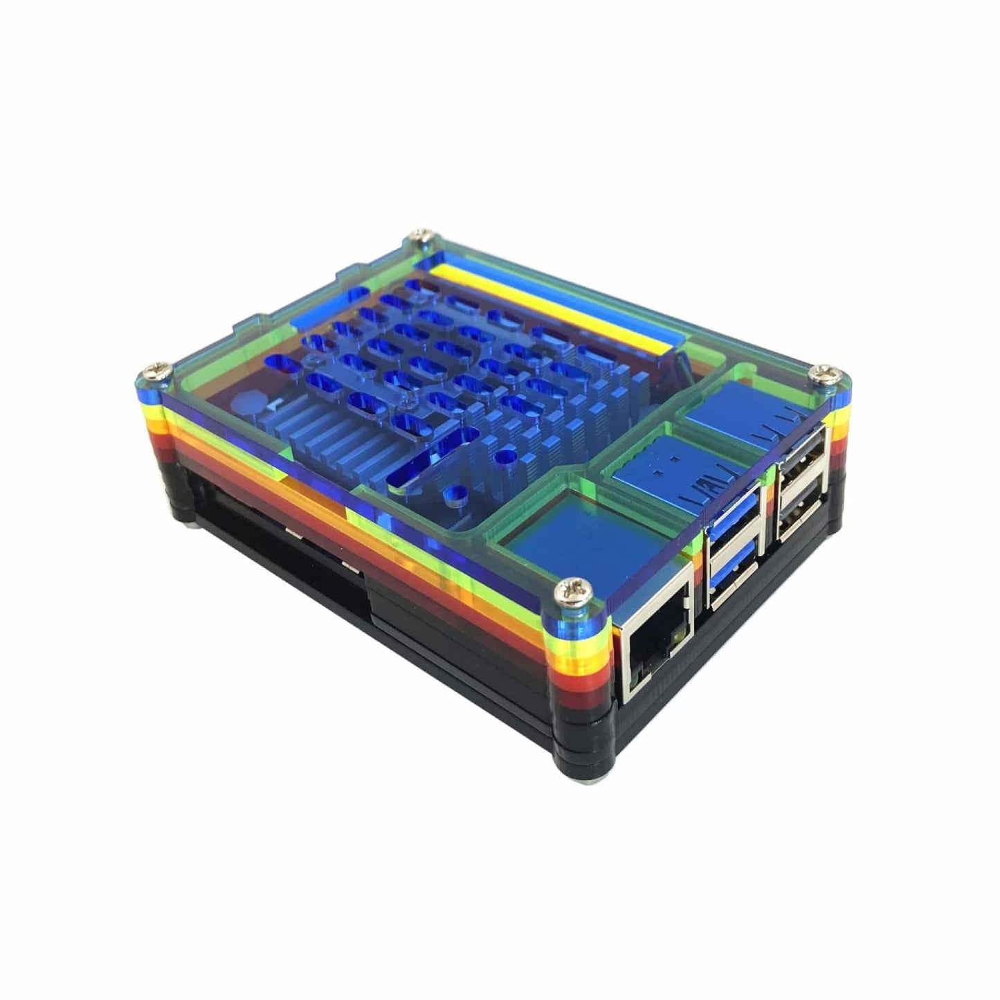 Raspberry Pi 5 Rainbow Case Raspberry Pi 5 10-Layer Acrylic Case Rainbow Acrylic Pi 5 Case, Compatible With Active Cooler - RS5780