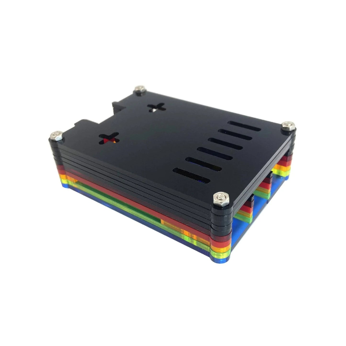 Raspberry Pi 5 Rainbow Case Raspberry Pi 5 10-Layer Acrylic Case Rainbow Acrylic Pi 5 Case, Compatible With Active Cooler - RS5780