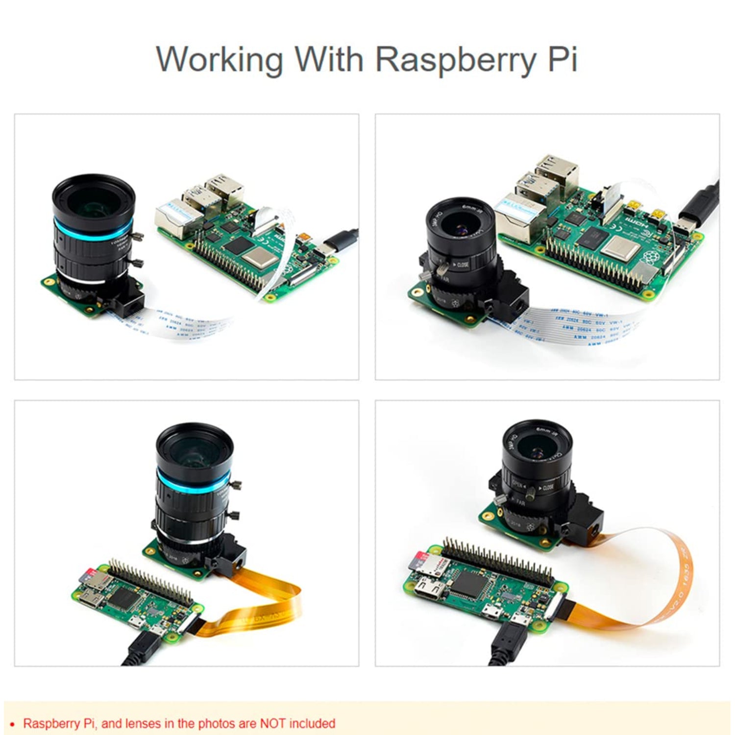 Raspberry Pi High Quality Camera RPi Cam High Quality High-Resolution Premium Camera Module C/CS Mount Or M12 Mount For Your Pi Projects