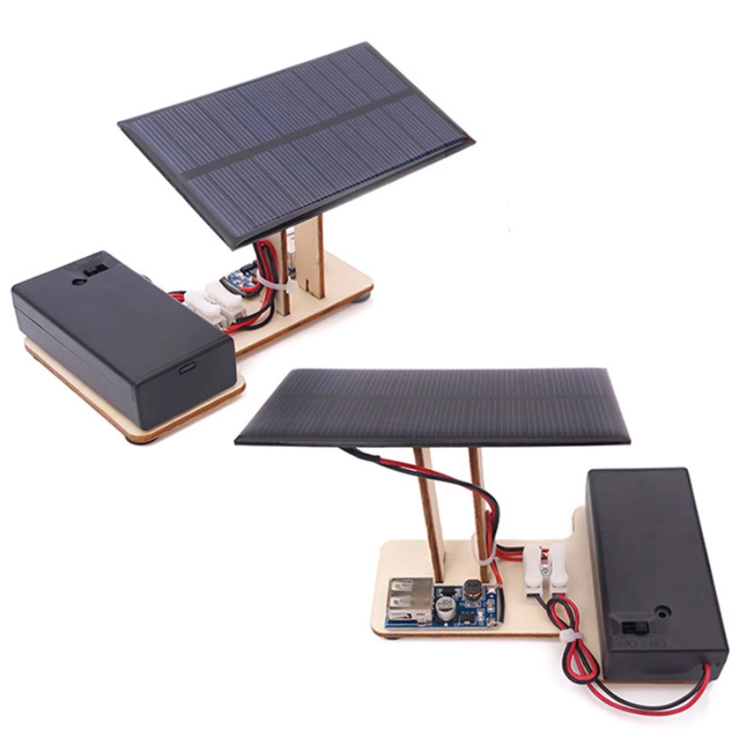 DIY Wooden Solar Generator Kit Hands-On Solar Power Education Kit With Fan Beginner's Guide Build Your Own Alarm Fun Project For DIY Funny Science Physic Project Experiment For School Children - RS6491