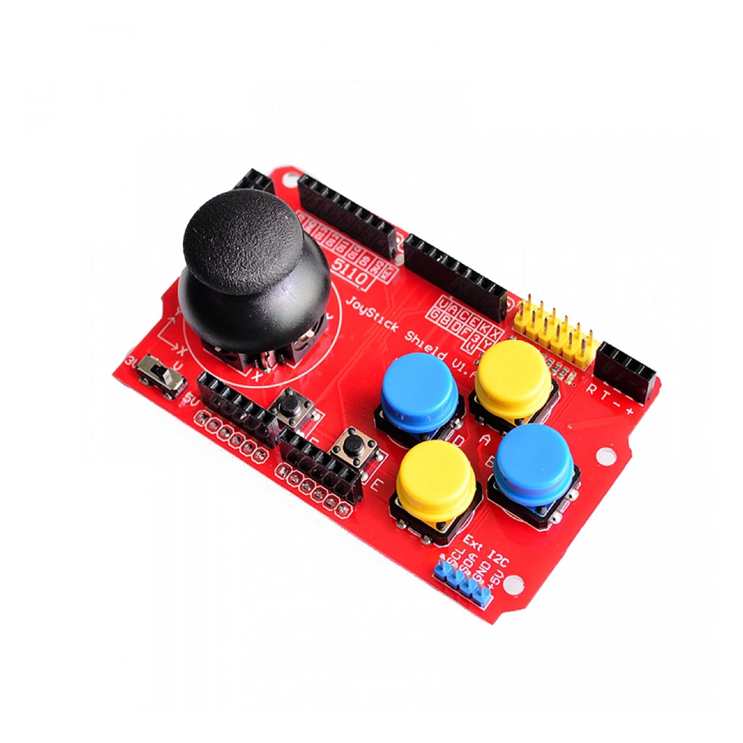 JoyStick Shield Module Joystick Shield Gamepad Analog Keyboard and Mouse Function for Arduino FR4 Wireless Bluetooth DIY Shield V1 Expansion Board Red For DIY Projects Simulated Keyboard Mouse RF Transceiver Module - RS340