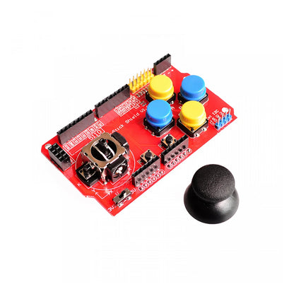 JoyStick Shield Module Joystick Shield Gamepad Analog Keyboard and Mouse Function for Arduino FR4 Wireless Bluetooth DIY Shield V1 Expansion Board Red For DIY Projects Simulated Keyboard Mouse RF Transceiver Module - RS340