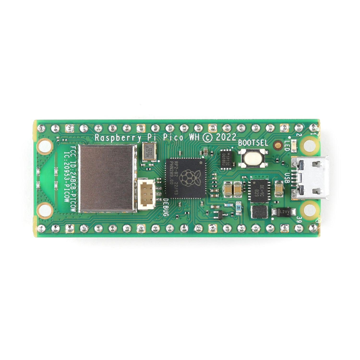 Raspberry Pi Pico WH RPi Pico WH RP2040 Dual-Core Arm Cortex-M0+ CPU Processor With Low-Power Consumption Raspberry Pi Pico WH With Soldered Headers - RS7120