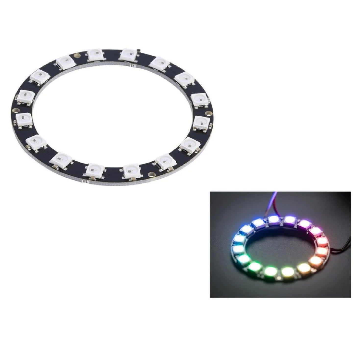 16-Bits WS2812B LED Circular Board WS2812B 5050 RGB LED Circular Development Board 5050 RGB LED Built-in Full Color Driving Lights Circular Board 16-Bit RGB LED Circular Board for Custom Lighting Projects - RS3489