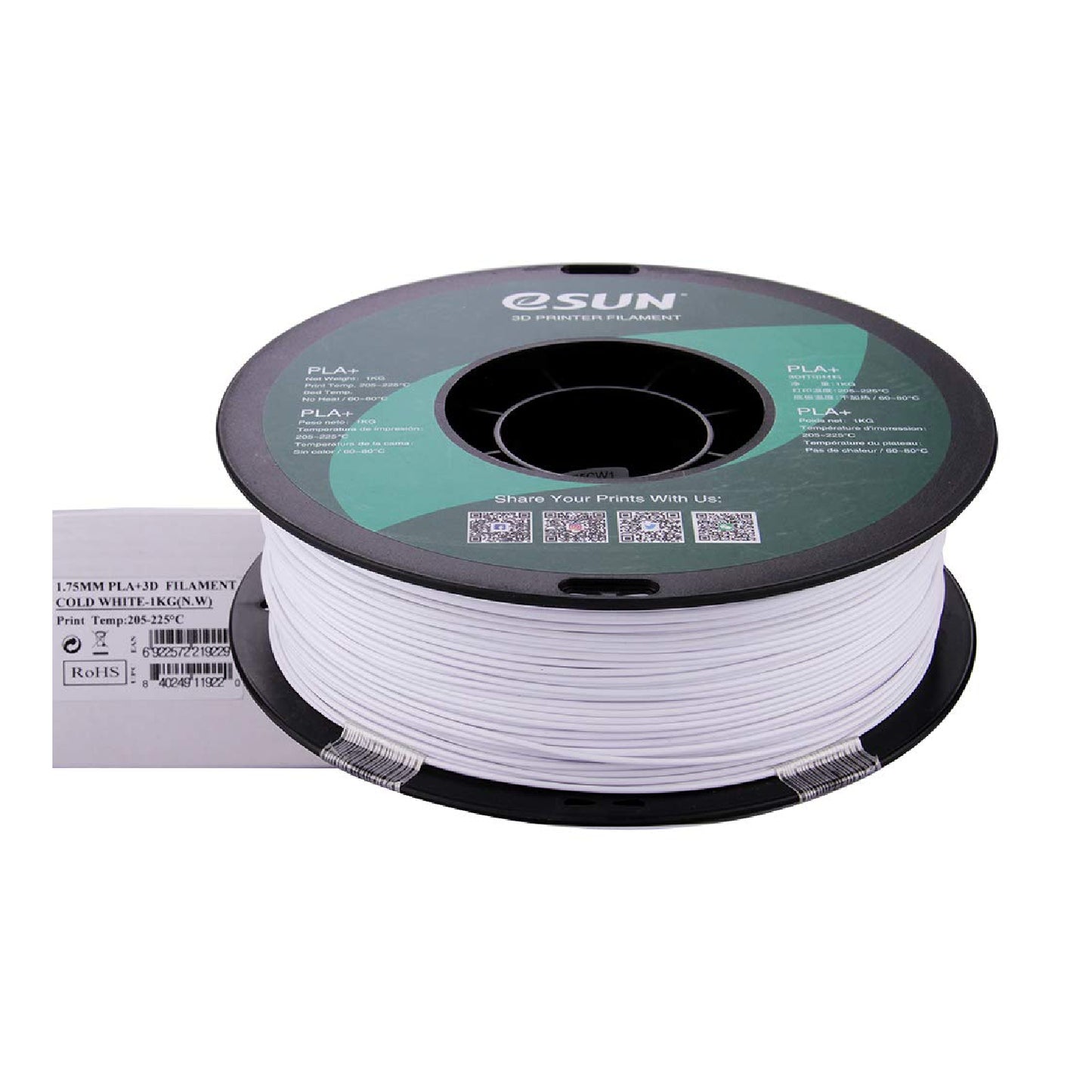 eSun PLA+ 1.75mm 3D Printing Filament  PLA+ 3D Printing Filament High-Quality PLA Plus 3D Printing Filament PLA+ Filament 1.75mm 3D Filament Infinite Impresora 3D - 1KG - White - RS3387