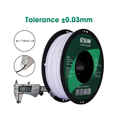 eSun PLA+ 1.75mm 3D Printing Filament PLA+ 3D Printing Filament High-Quality PLA+ 3D Printing Filament PLA Plus Filament 1.75mm 3D Filament Infinite Impresora 3D - 1KG - Cold White - RS3406