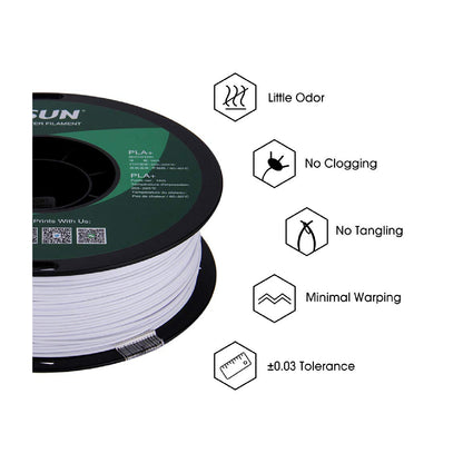 eSun PLA+ 1.75mm 3D Printing Filament PLA+ 3D Printing Filament High-Quality PLA+ 3D Printing Filament PLA Plus Filament 1.75mm 3D Filament Infinite Impresora 3D - 1KG - Cold White - RS3406