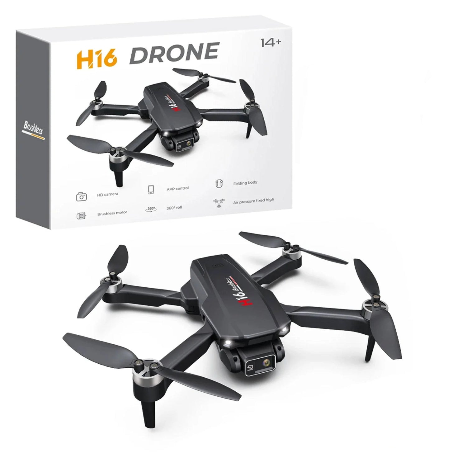 H16 Mini RC Foldable Drone With 4K Dual Camera FPV Brushless Photography Quadcopter H16 Mini Trajectory Flight Controllable Drone 360° Rotational H16 Mini Drone For Experience the Thrill of Flight From a Pocket-Sized Drone For 14+ Childrens  - RS6111