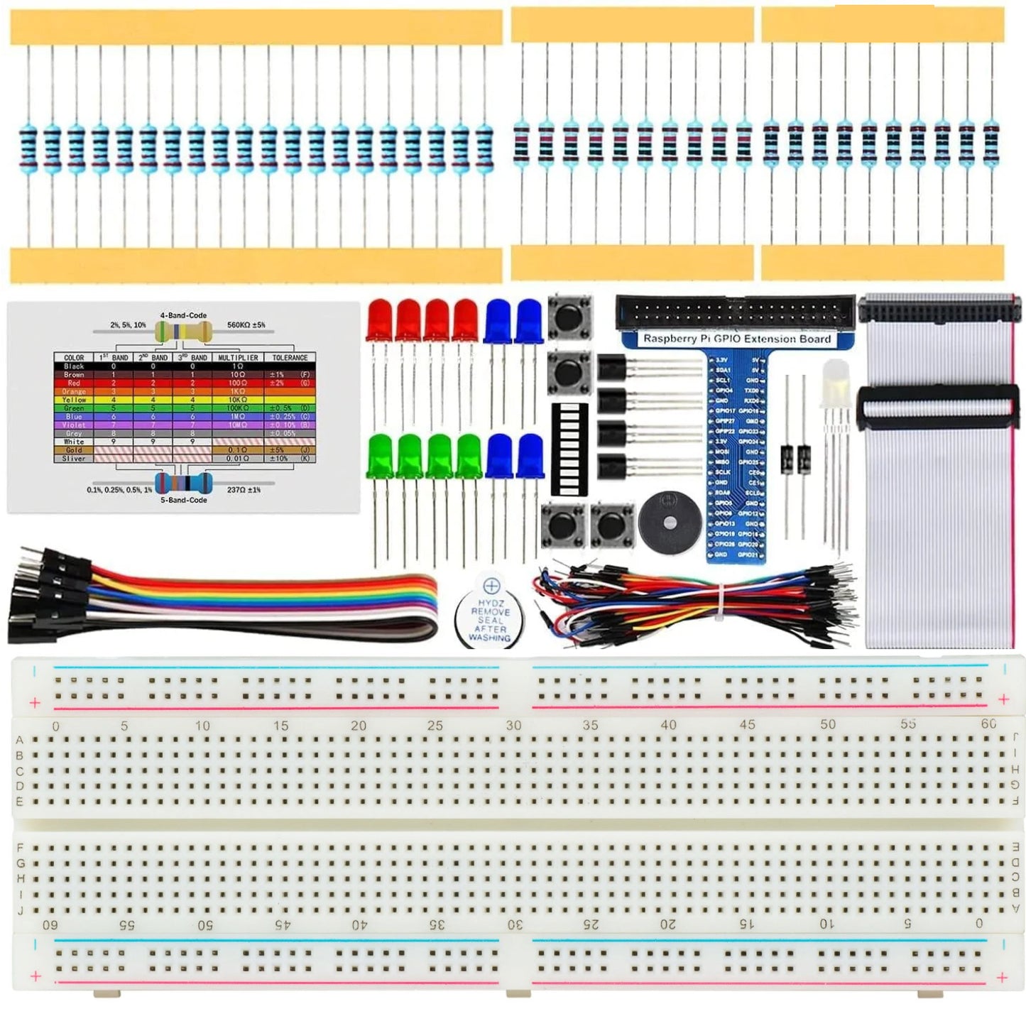 Basic Starter Kit for Raspberry Pi 4 B 3 B+ 400 Python C Java Scratch Code, 146 Items, 31 Projects - B09JQDDFWD