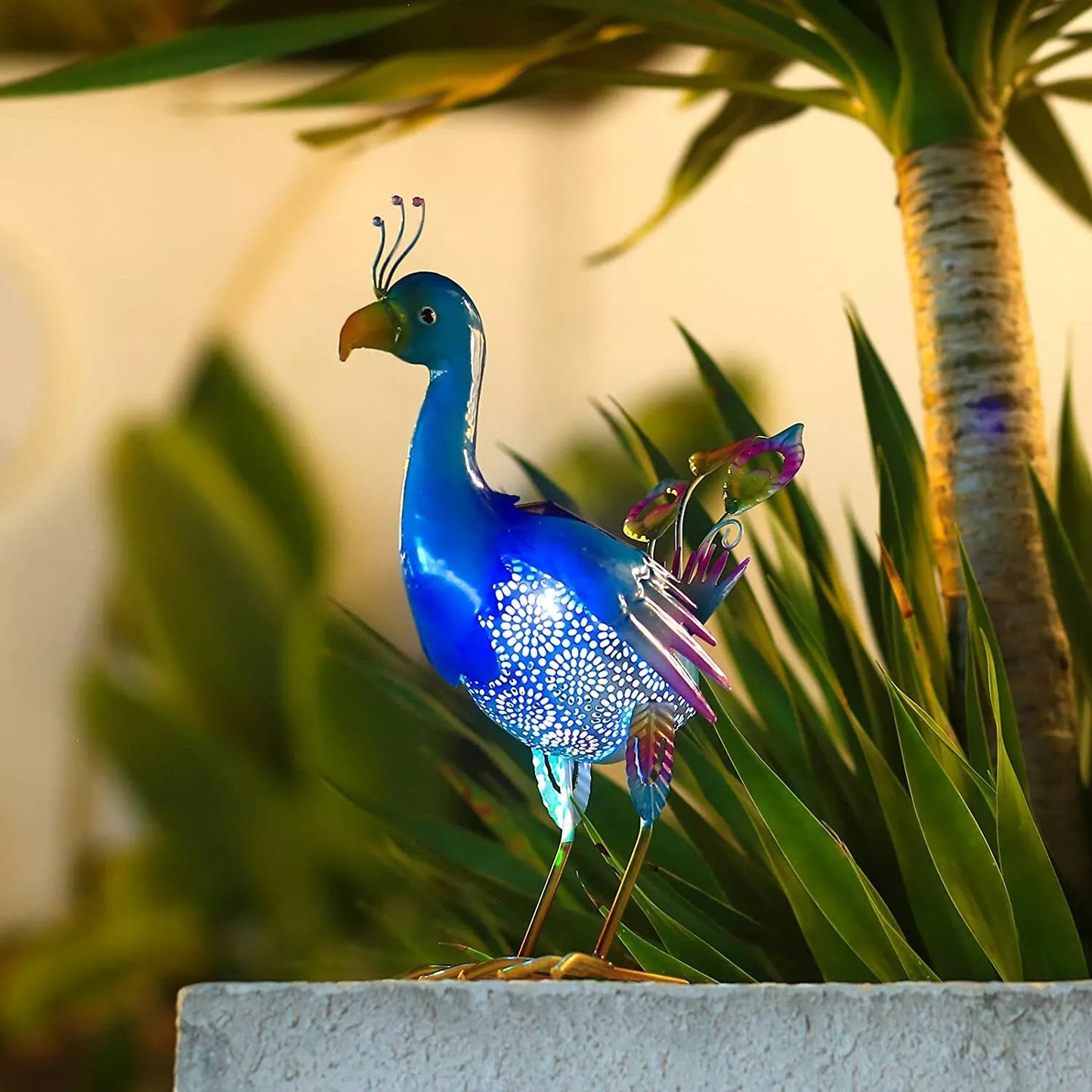 Solar-Powered Peacock Figurine Lights Waterproof Peacock Figurine Garden Decor Light Outdoor Solar Peacock Statue For Pathway, Patio, Backyard Decoration, And Lawn Ornaments, Pack Of 1 - RS6145