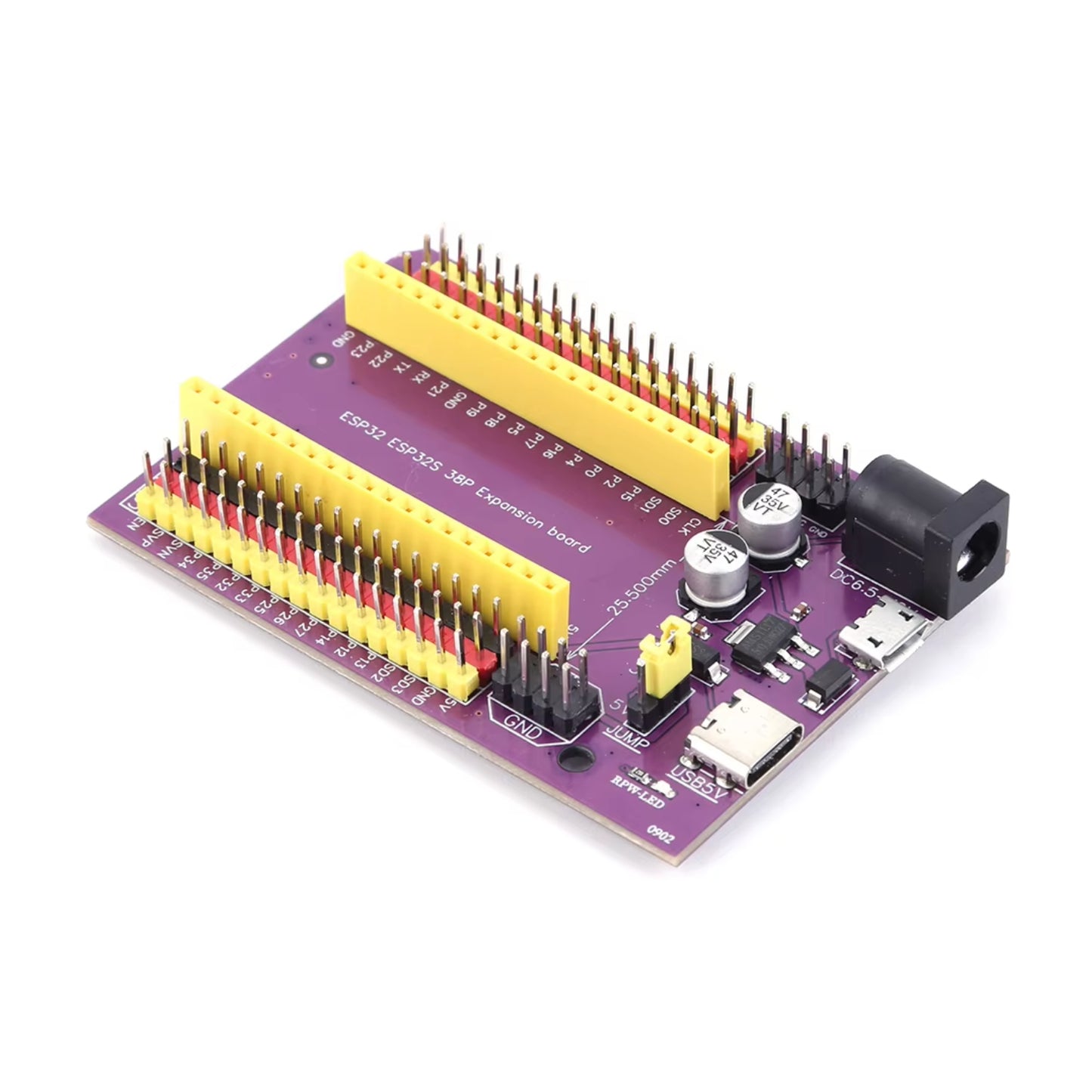 ESP32 38-Pin Expansion Board ESP32 Expansion Board Type-C ESP32 Expansion Board Elevate Your ESP32 Projects With This Vibrant Expansion Board - Purple - RS6743