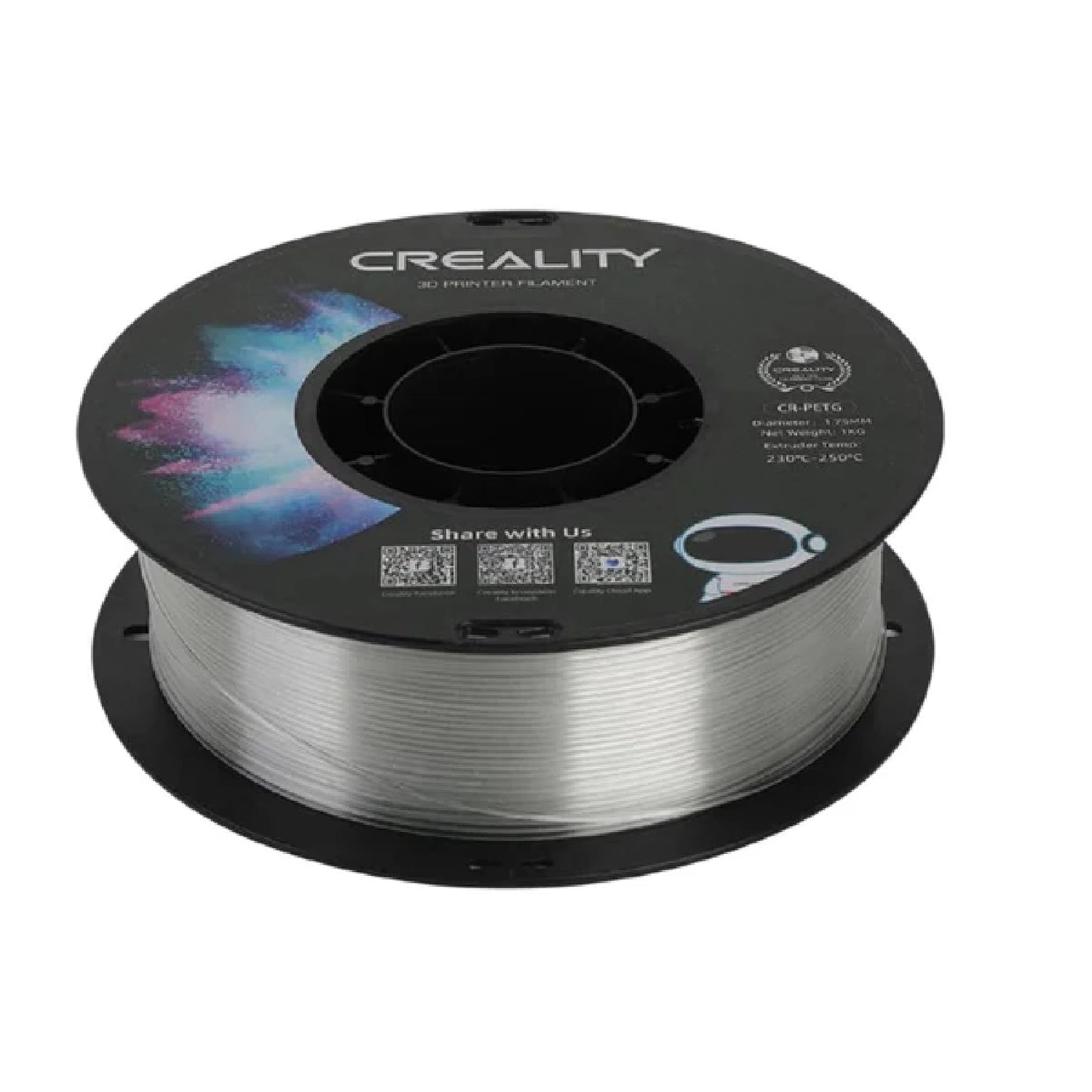 Creality CR-PETG Filament 3D Printing Filament 1.75mm Filament 1KG Filament Creality Filament High-Quality PETG Filament For 3D Printing - Transparent - RS6753