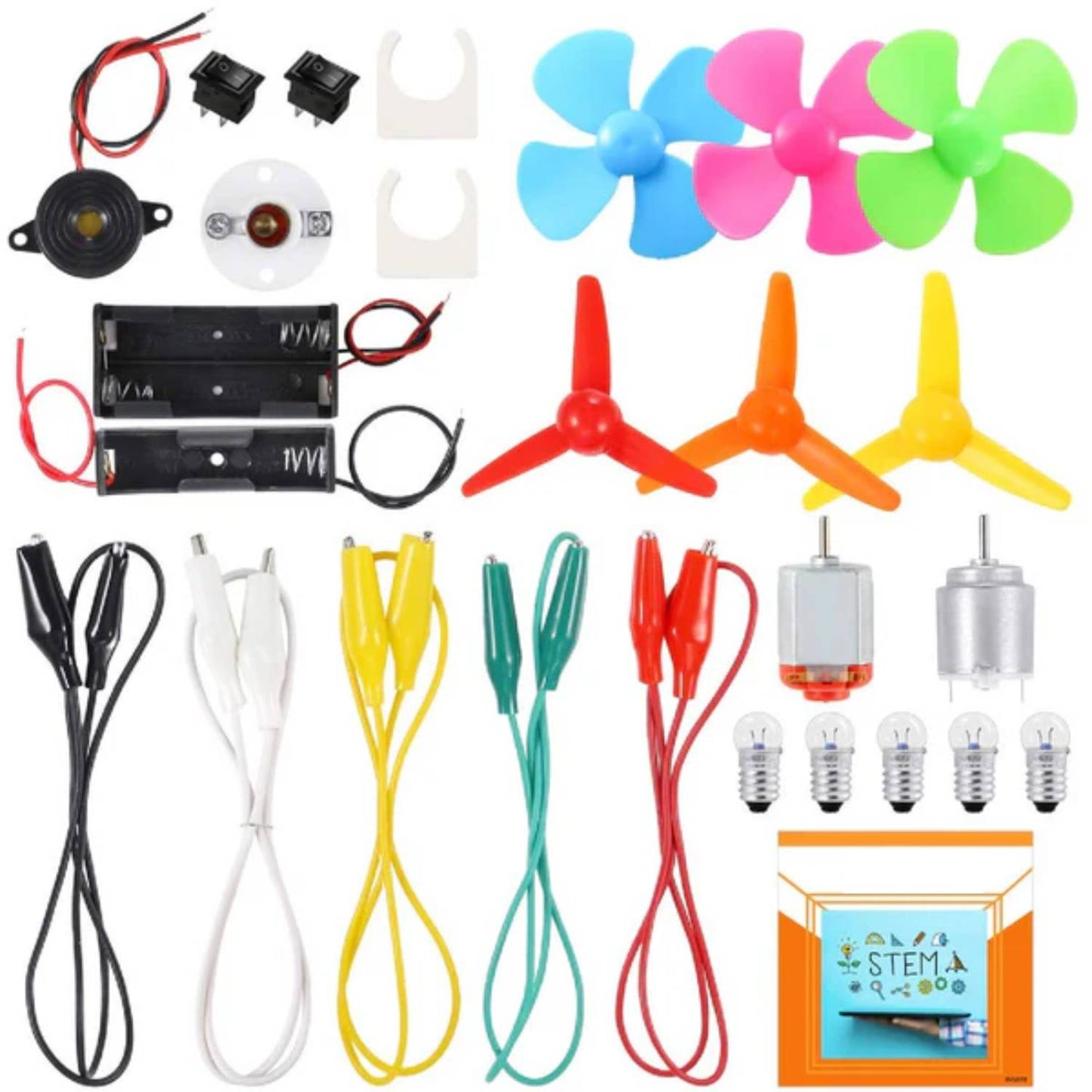 DIY Electric Circuit Set 2-in-1 Electric Circuit Motor Kit DIY Electric Circuit Learning Kit For Educational Activities - RS6176