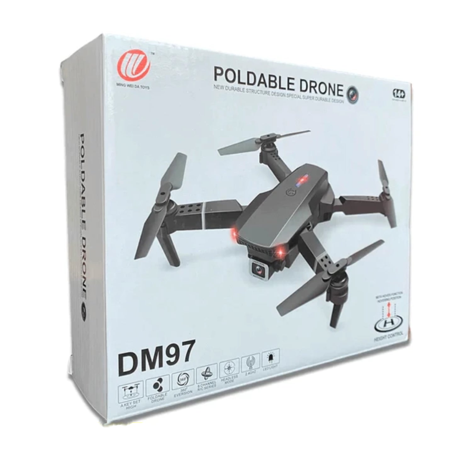 Poldable DM97 Foldable Drone With 4K Dual Camera DM97 Trajectory Flight Controllable Drone 360° Rotational DM97 Mini Drone For Experience the Thrill of Flight From a Pocket-Sized Drone For Kids and Adult - RS5929