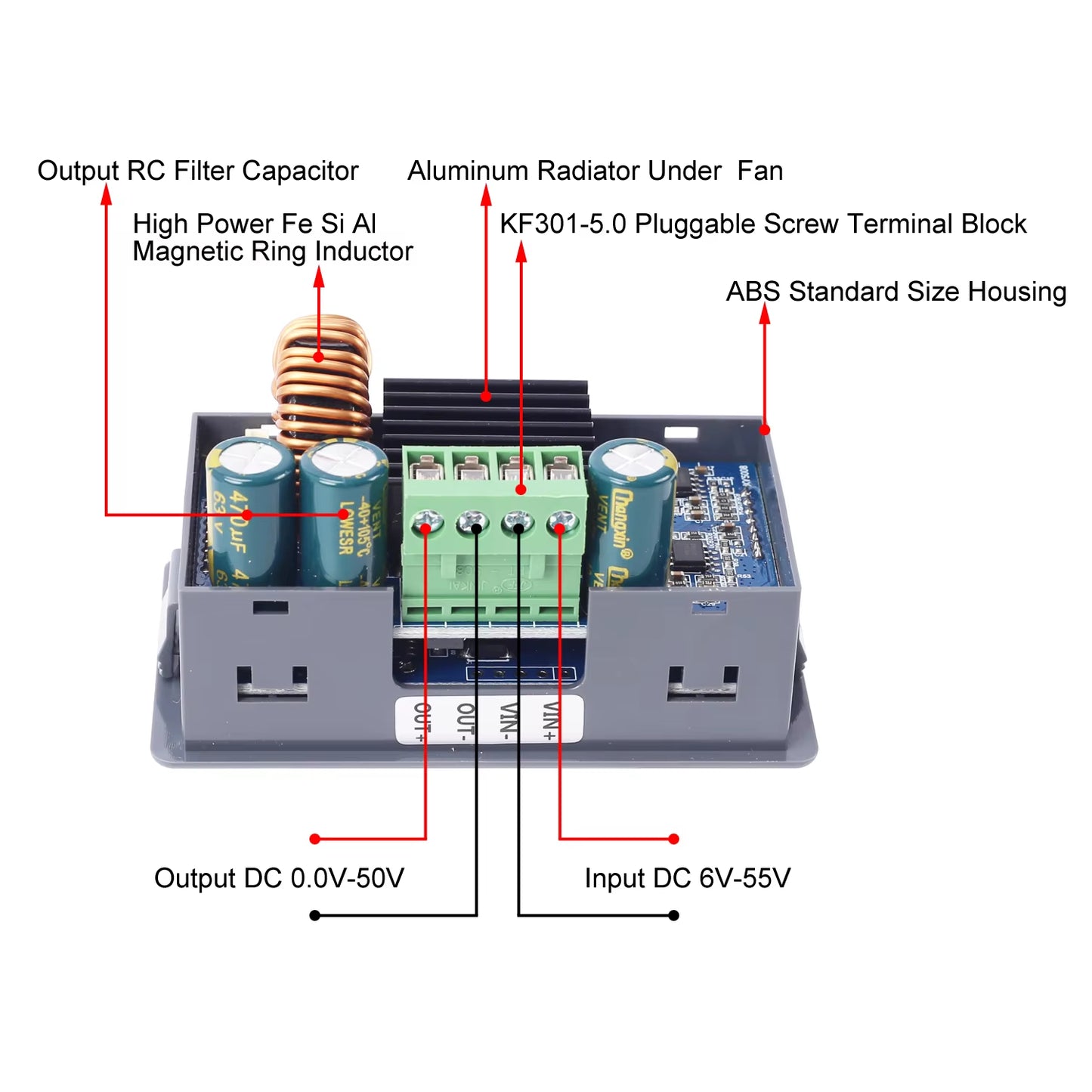 400W 8A DC-DC Buck Converter Module LCD Display Power Supply 250W 5A Step Down Power Supply Module CCCV Buck Converter Board Adjustable Voltage Regulator For Solar Charging