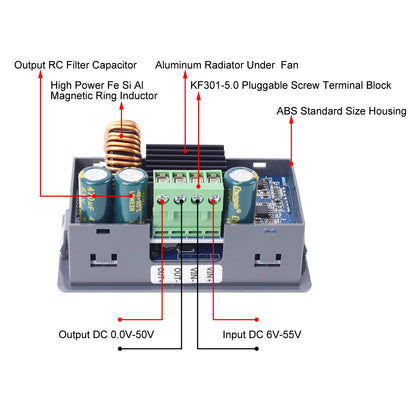 400W 8A DC-DC Buck Converter Module LCD Display Power Supply 250W 5A Step Down Power Supply Module CCCV Buck Converter Board Adjustable Voltage Regulator For Solar Charging