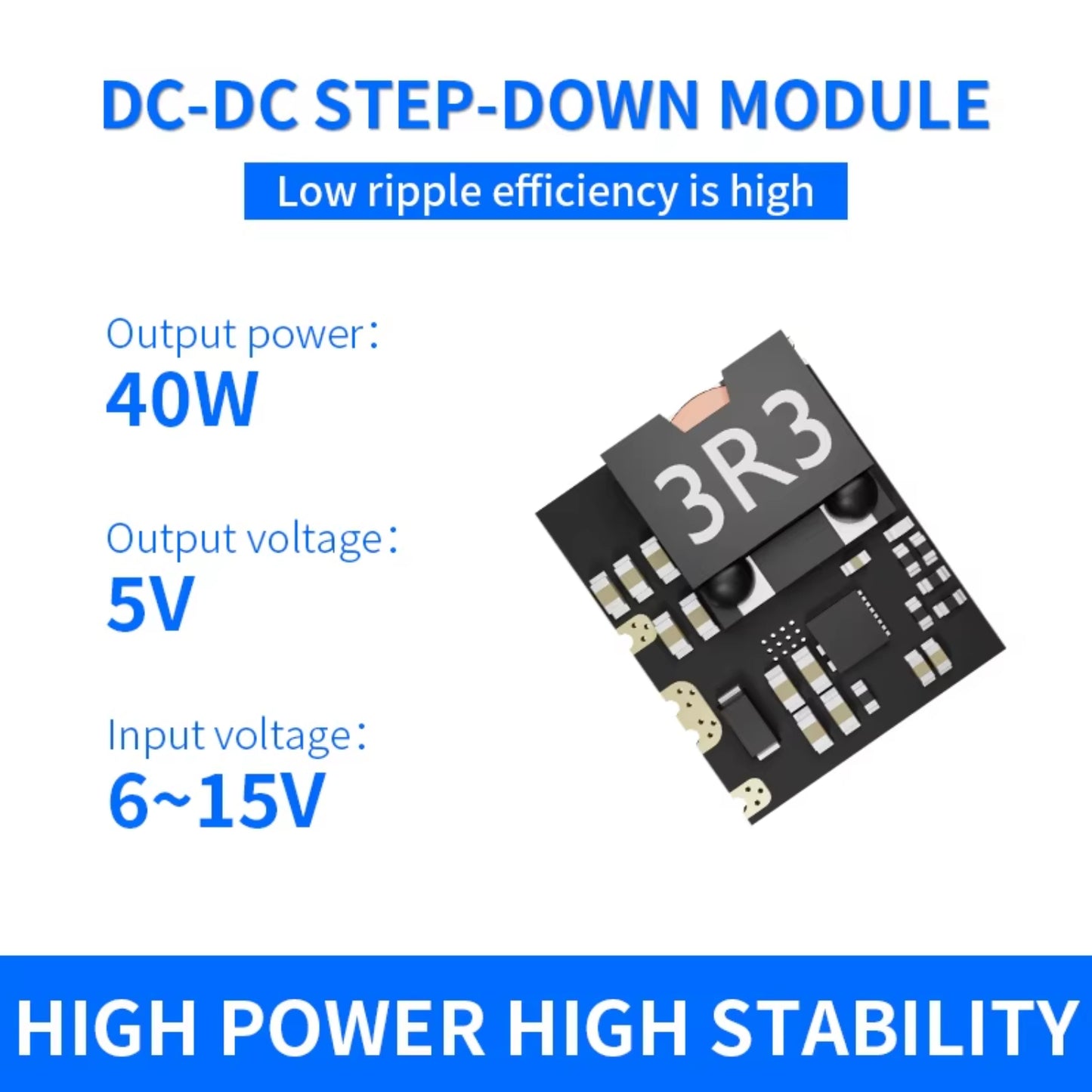 CK1408 Mini DCDC Buck Converter Module 6-15V to 5V 8A 40W High Current Synchronous Rectification With Voltage Regulation For Industrial Applications