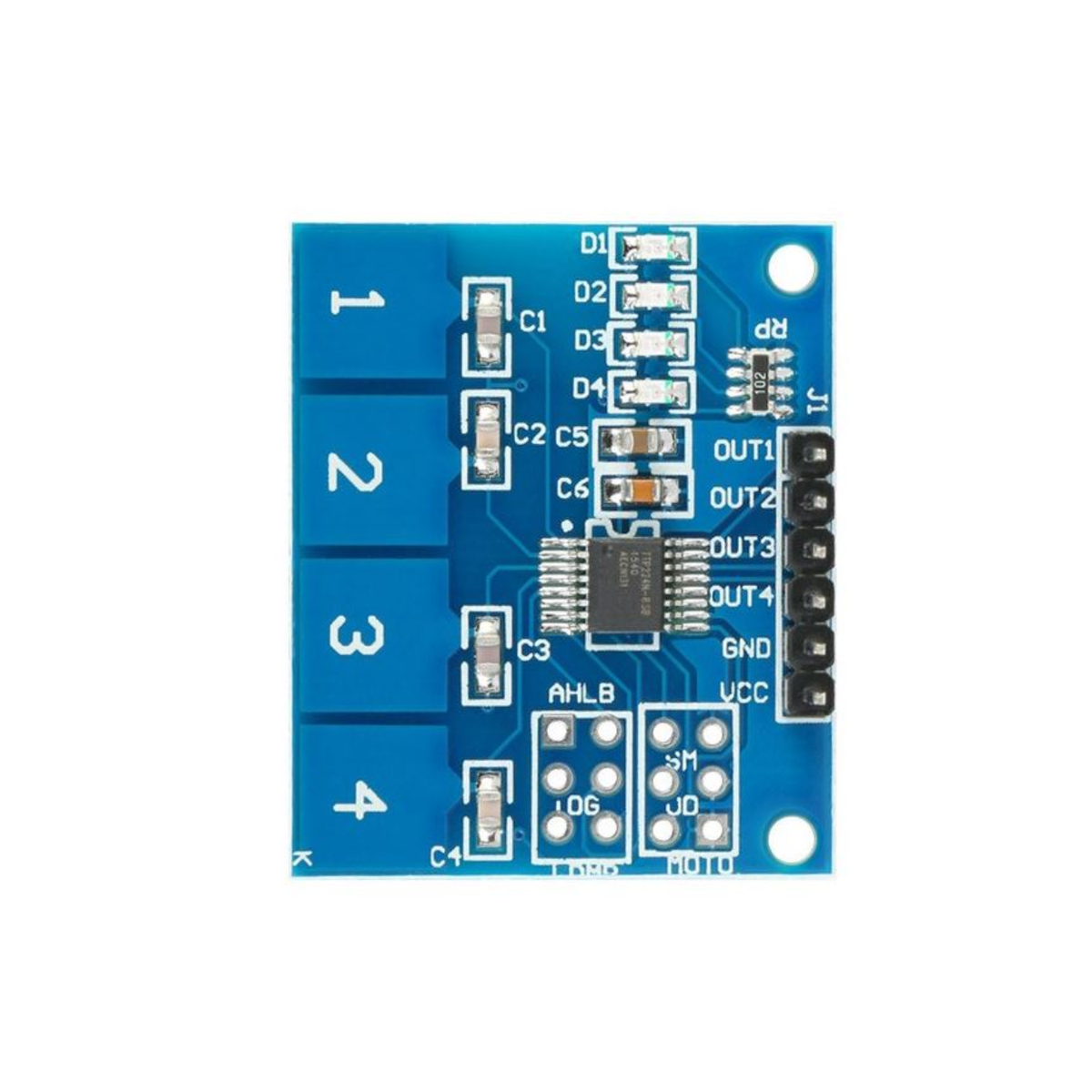 Touch Sensor Module 4pin TTP224 4Way Switch Touch Sensor Capacitive Digital Touch Sensor Module ...