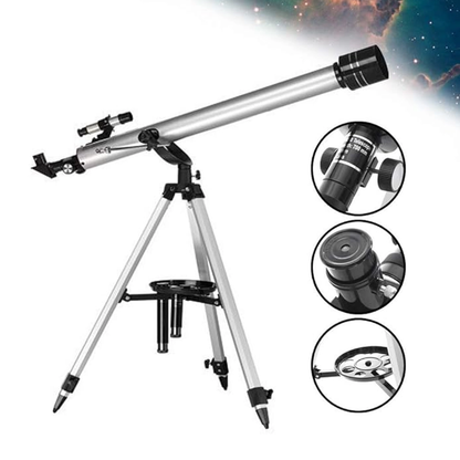 F70060 Astronomical Refractor Telescope with Tripod 60mm Aperture, 700mm Focal Length for Beginners & Kids, Moon & Planet Observation, Portable Scope Kit-RS7637