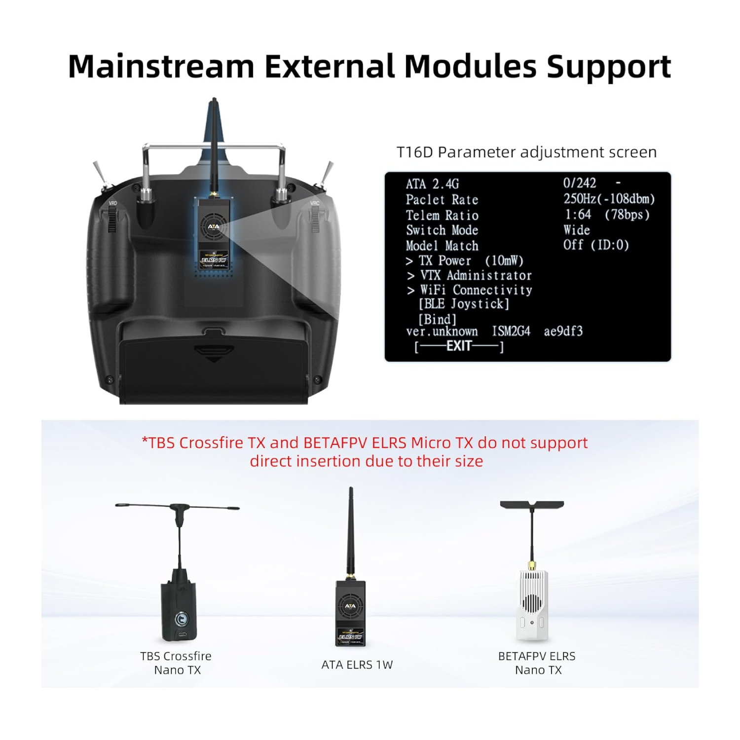 Radiolink T16D 16-Channel RC Transmitter & R16F Telemetry Receiver Combo Multi-Protocol, Voice Broadcast, 2.4GHz Digital Radio Remote Control System for FPV Drone, RC Airplane, Car, Boat - Mode 2 Left Throttle - RS7647