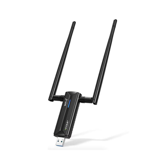 EDUP AX5400 WiFi 6E Wireless USB Dongle 802.11ax Tri-Band (2.4GHz/5GHz/6GHz) Network Adapter with 5400Mbps High-Speed Performance For Desktops and Laptops - RS9346
