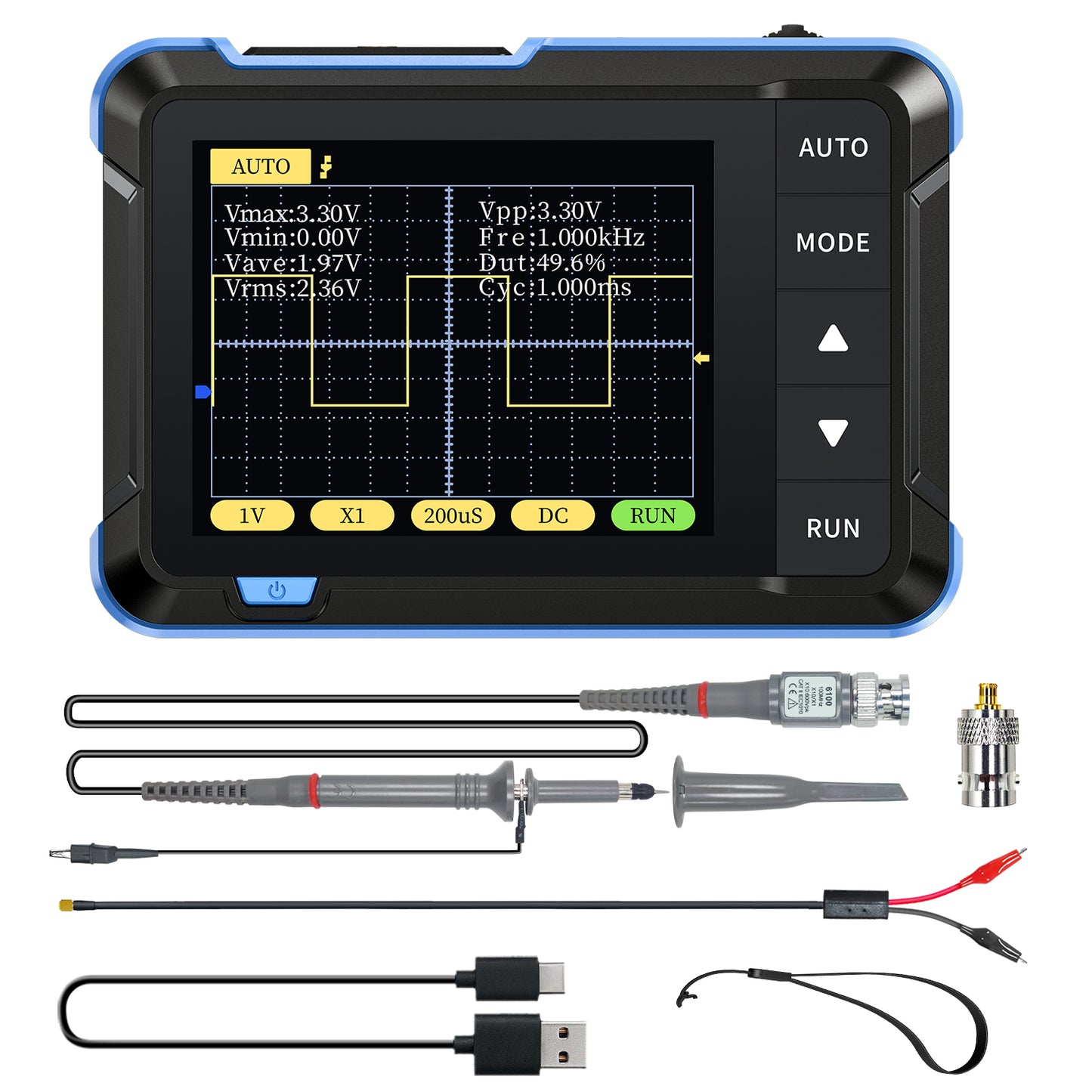 FNIRSI DSO-152 Mini Oscilloscope 2.8″ TFT Handheld Oscilloscope DSO152 Digital Oscilloscope with High Bandwidth For Electronics