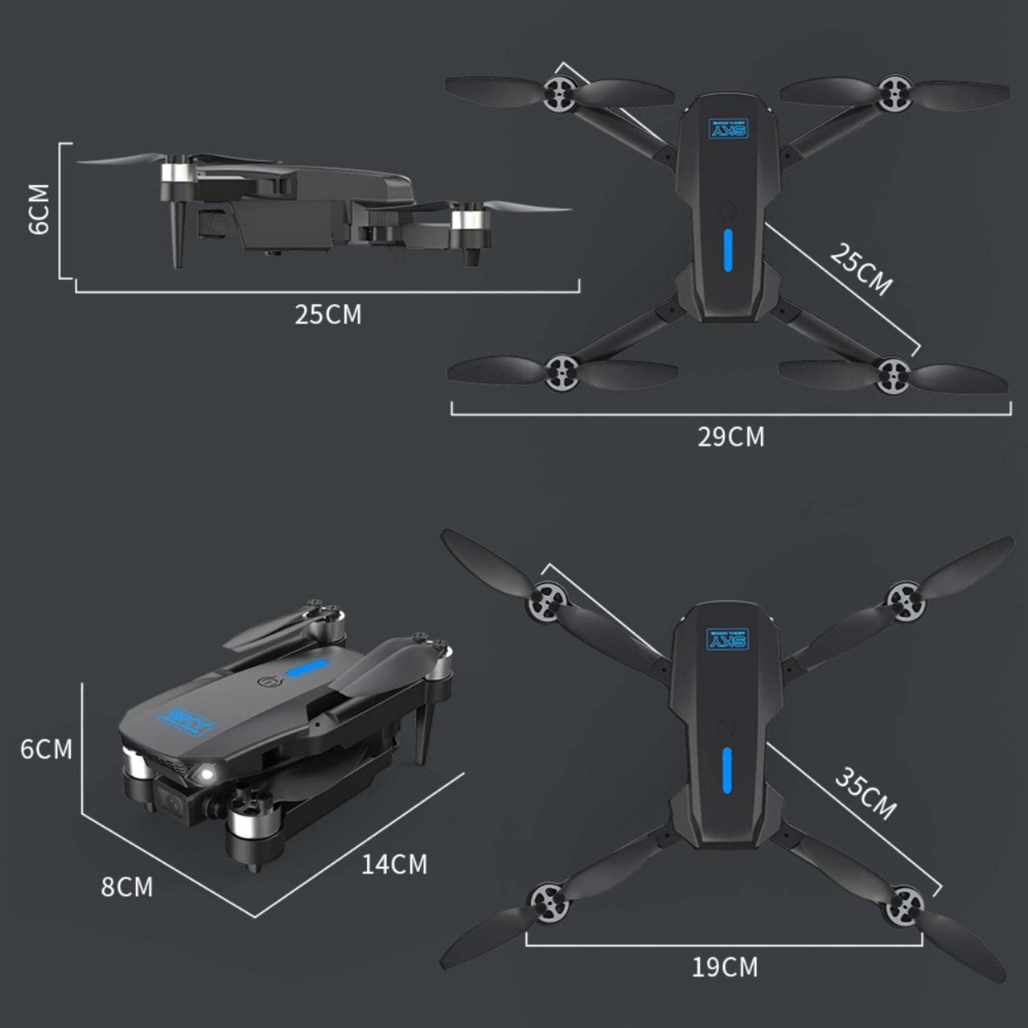 E88 Max Drone – Foldable HD Dual Camera WiFi FPV Quadcopter with 20 min Flight Time - RS8720