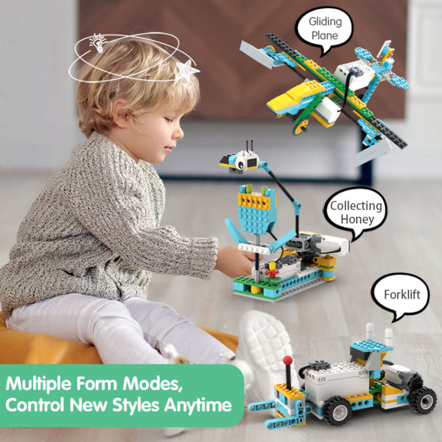 DIY Puzzle Learning Robot Logical Training Kit Science Electronic Building Block Educational Toy For Kids - RS8905