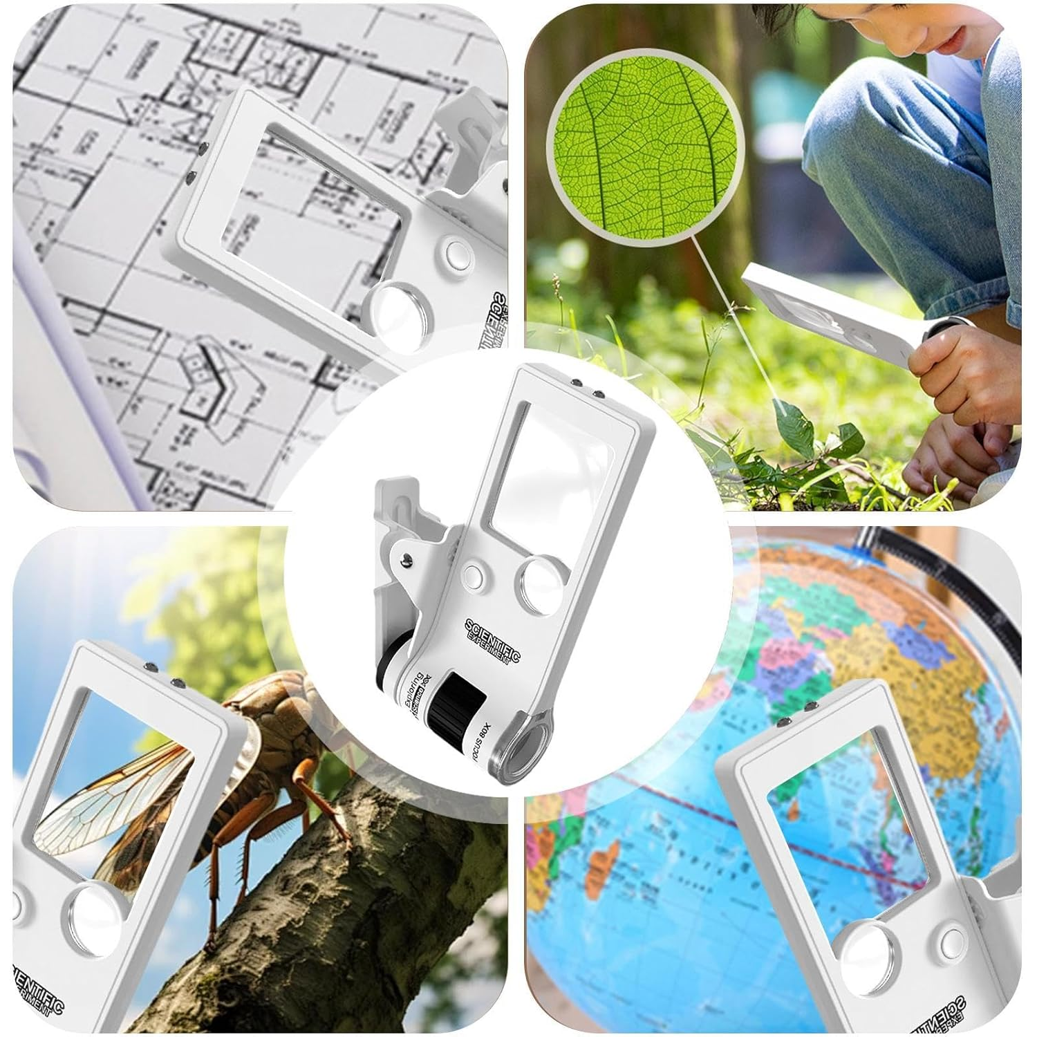 Portable 10x–80x Zoom Handheld Microscope With LED Light