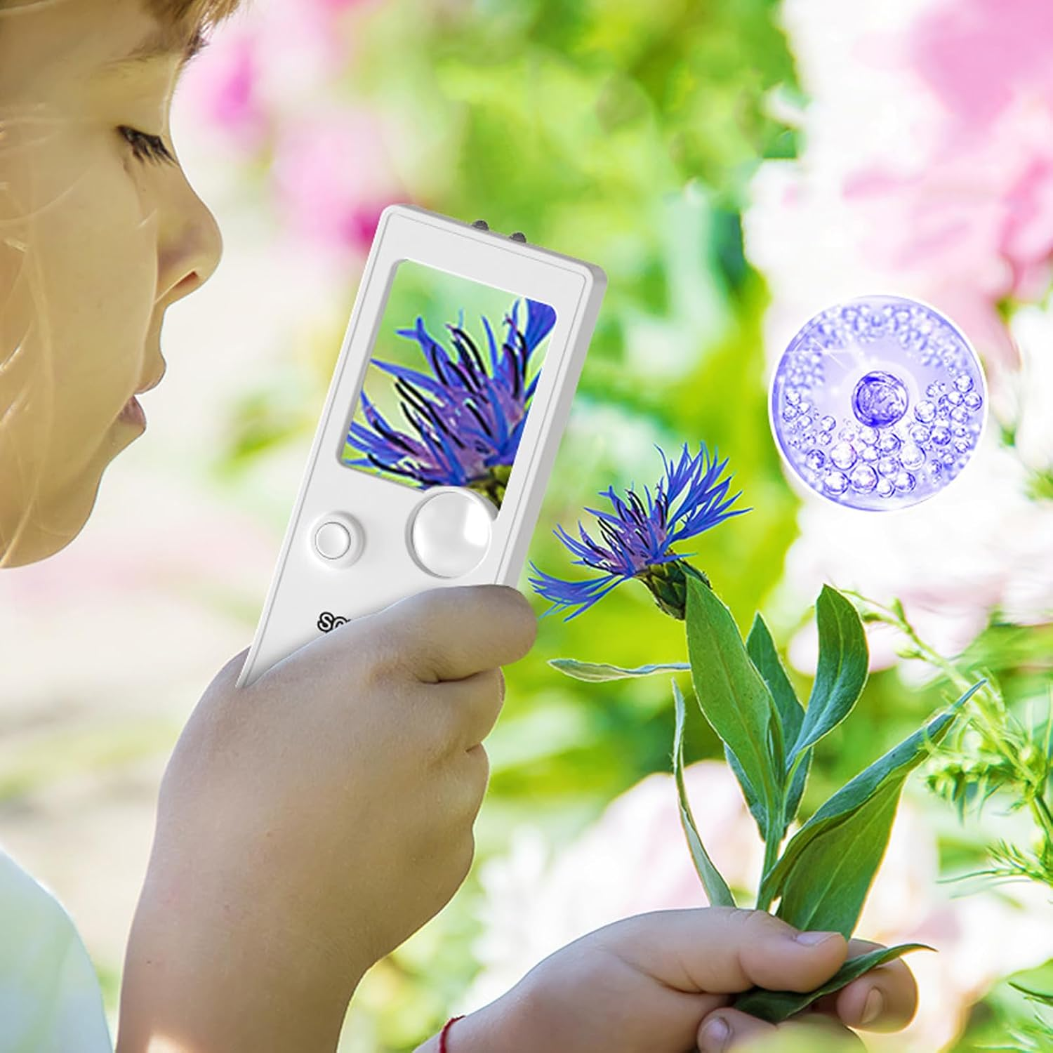 Portable 10x–80x Zoom Handheld Microscope With LED Light