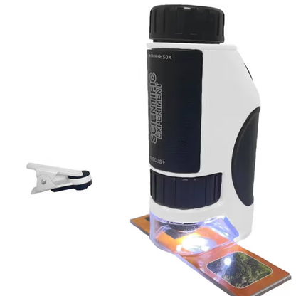 W5811 50X–300X Portable Handheld Microscope Toy Mini LED Microscope For Kids, Educational STEM Gift For Indoor & Outdoor Exploration