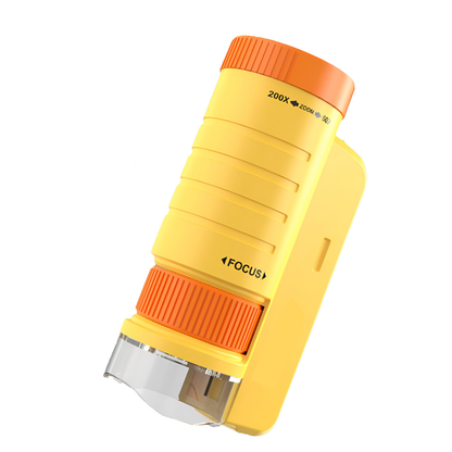 JH003 60X–200X Mini Handheld Microscope Toy Portable Kids Educational Science Tool For Indoor & Outdoor Adventures