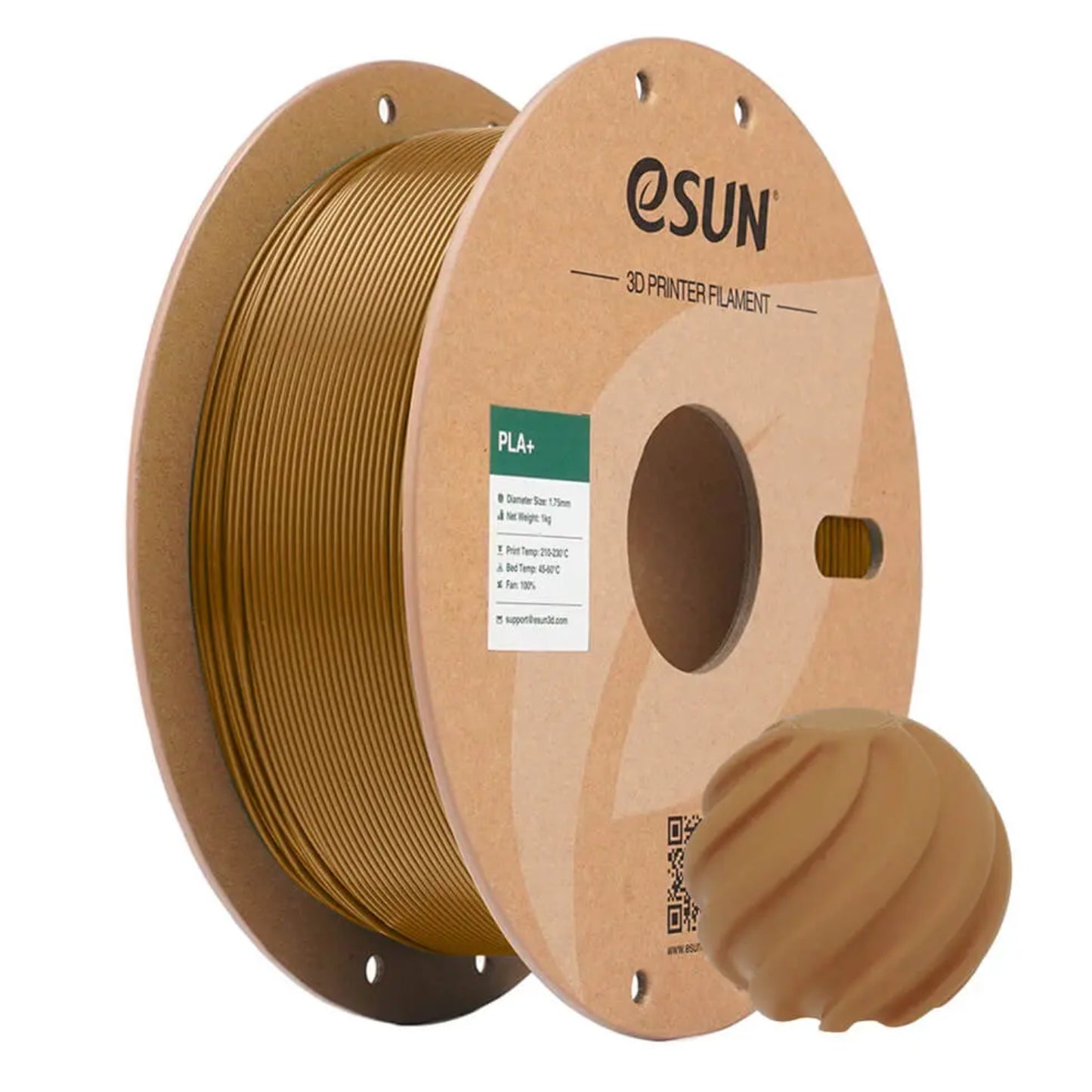 eSUN PLA+ 3D Printer Filament 1.75mm Premium PLA Plus Filament for FDM Printing - Light Brown - RS9770